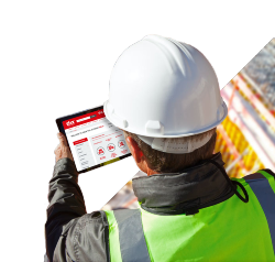 Contracts Manager looking at THX live account portal on ipad